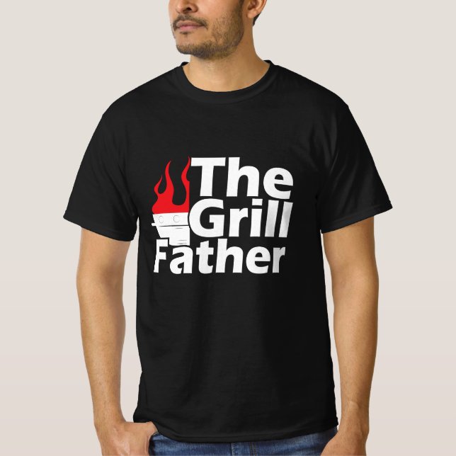 Funny Flames GrillVater T-Shirt (Vorderseite)