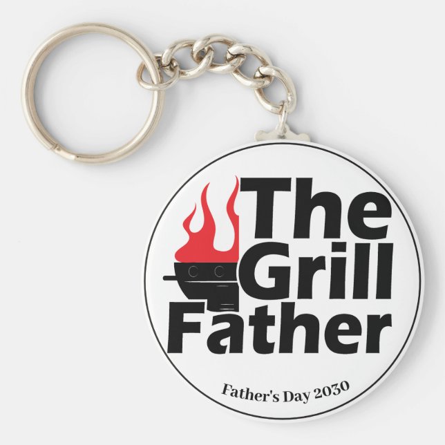 Funny Flames Vatertag Grillvater Schlüsselanhänger (Vorne)