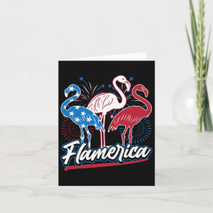 Funny Flamingo 4. Juli Patriotische amerikanische  Karte