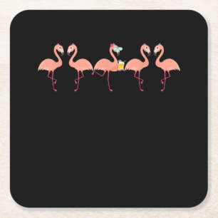 Funny Flamingo Bachelor Party Cocktail Lover Rechteckiger Pappuntersetzer