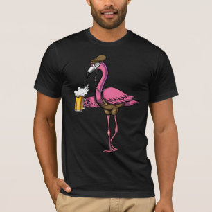 Funny Flamingo Bird Drink Bier Party T-Shirt
