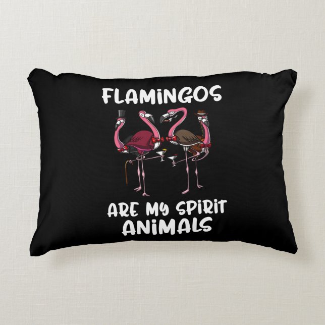 Funny Flamingo Birds Spirit Animal Dekokissen (Vorderseite)