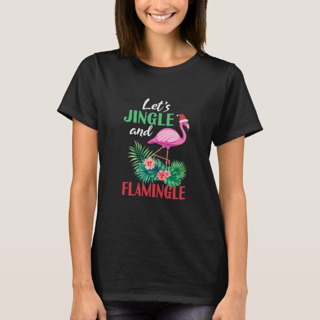 Funny Flamingo Christmas Lasse Jingle T-Shirt (Vorderseite)
