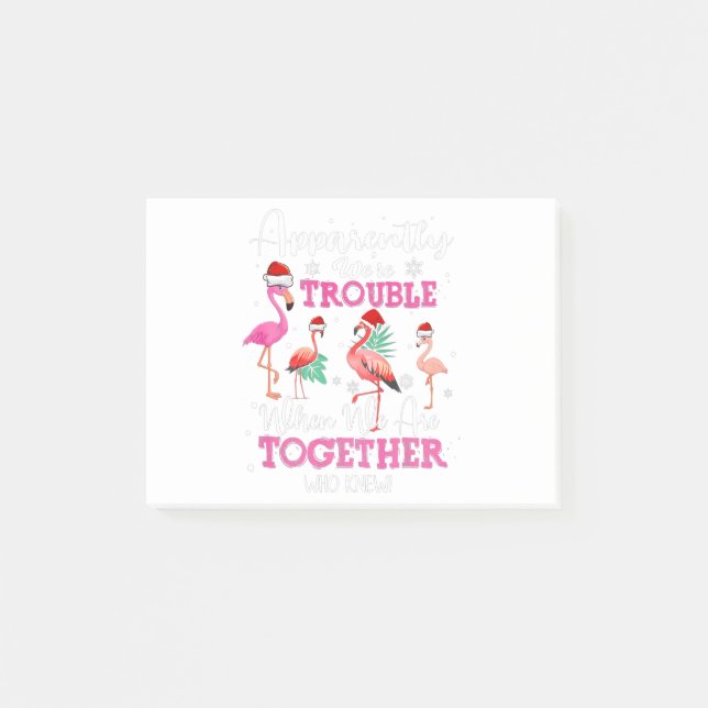 Funny Flamingo Christmas Post-it Klebezettel (Vorderseite)
