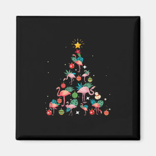 Funny Flamingo Christmas Tree Magnet