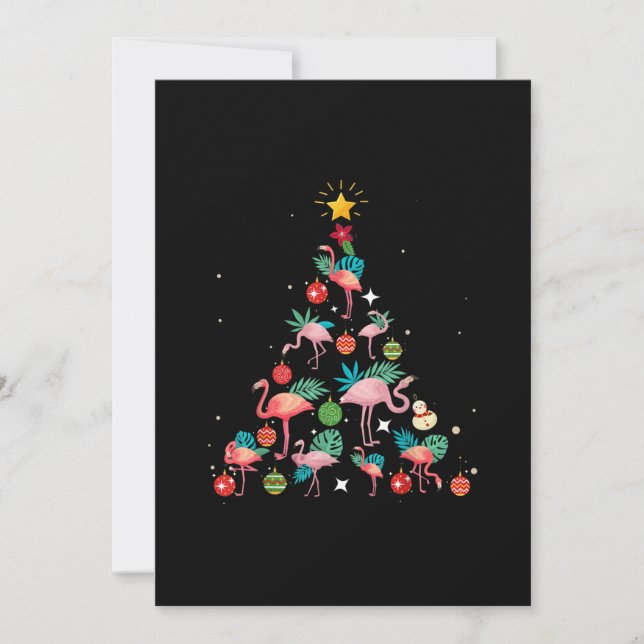 Funny Flamingo Christmas Tree Save The Date (Vorderseite)