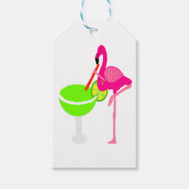 Funny Flamingo Drinken a Margarita Geschenkanhänger