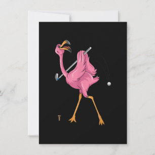 Funny Flamingo Golfing Flamingo Golf Flamingo Einladung