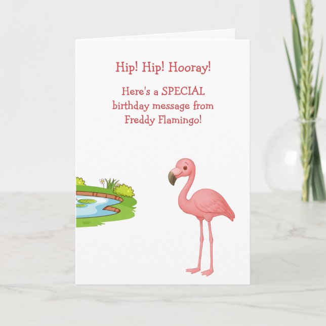 Funny Flamingo Hip Age Burn Karte (Vorderseite)