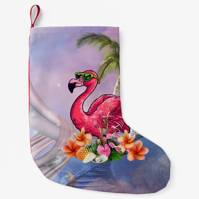 Funny Flamingo Kleiner Weihnachtsstrumpf (Vorderseite)