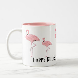 Funny Flamingo Retirement Coworker Geschenk Custom Zweifarbige Tasse