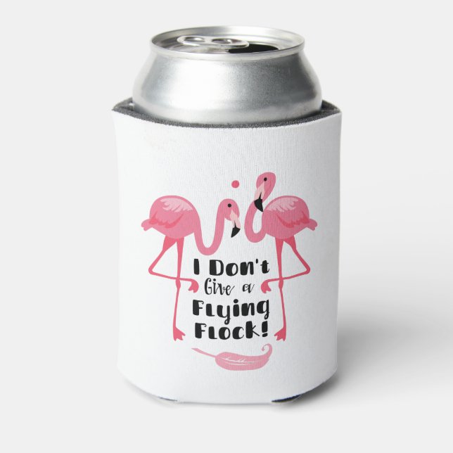 Funny Flamingo Spaß - ich gebe keinen Flieger Dosenkühler (Kanne Rückseite)