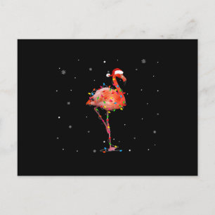 Funny Flamingo Weihnachts Light Apparel Niedliche  Ankündigungspostkarte