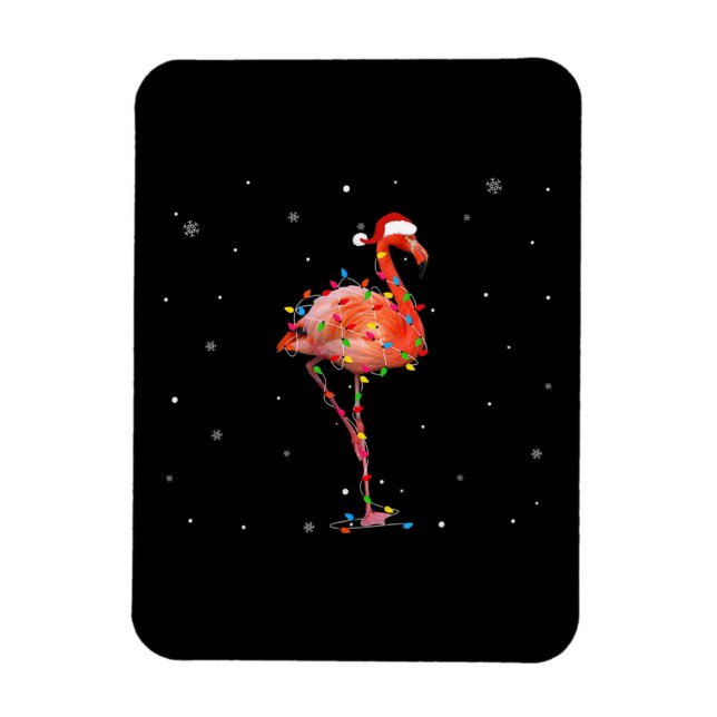 Funny Flamingo Weihnachts Light Apparel Niedliche  Magnet (Vertikal)