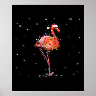 Funny Flamingo Weihnachts Light Apparel Niedliche  Poster