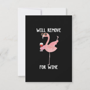Funny Flamingo wird für Wein entfernen Dankeskarte