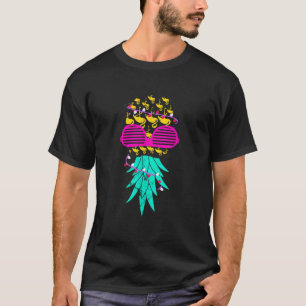 Funny Flamingos Pineaple Xmas Tree Sommer Christm T-Shirt
