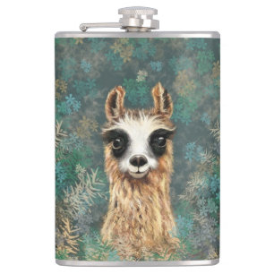 Funny Flask mit Curious Llama Flachmann