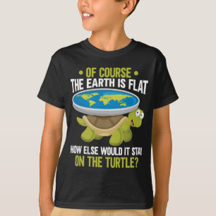 Funny Flat Earth Society Turtle Spaß T-Shirt