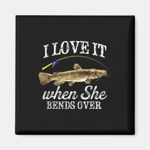 Funny Flathead Catfish Fischen Süßwasser Fisch Gra Magnet