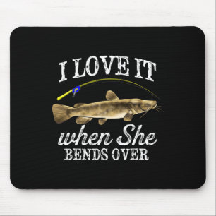 Funny Flathead Catfish Fischen Süßwasser Fisch Gra Mousepad