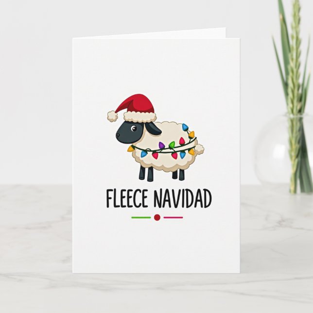 Funny Fleece Navidad Sheep Card Karte (Vorderseite)