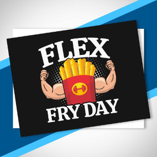Funny Flex Freitag Gym Fitness Zitat Französisch F Postkarte