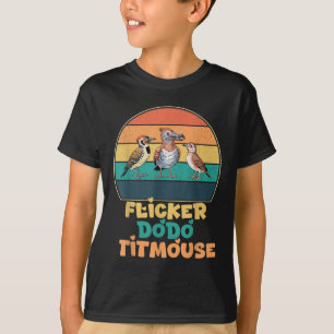Funny Flicker Dodo Titmouse Bird Naturbeobachtung  T-Shirt