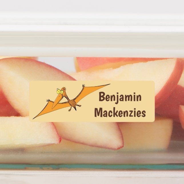 Funny Fliegender Pterodactyl Cartoon personalisier Etiketten (Befestigt)