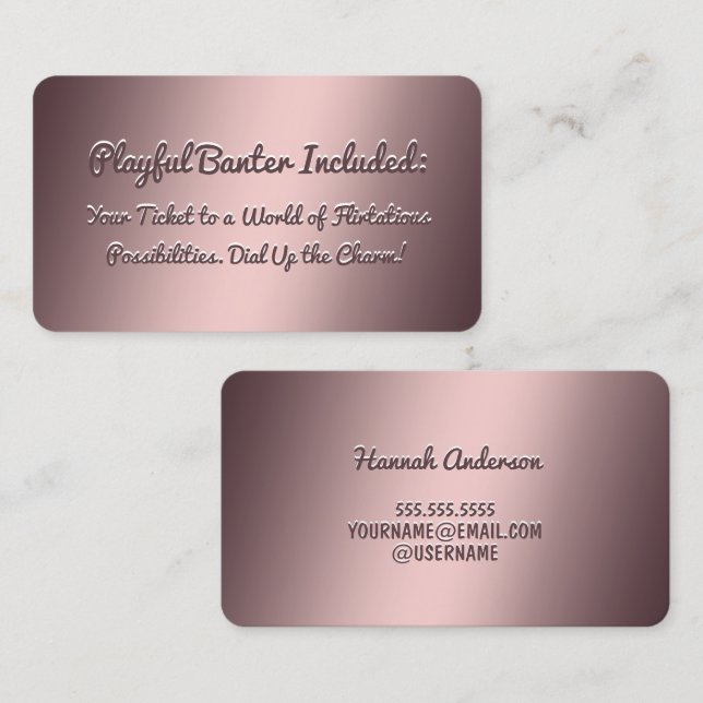 Funny Flirt Business Card Visitenkarte (Vorne/Hinten)