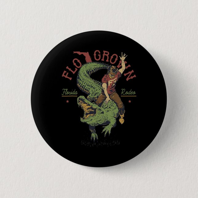 Funny Flo Grown Florida Rodeo Button (Vorderseite)