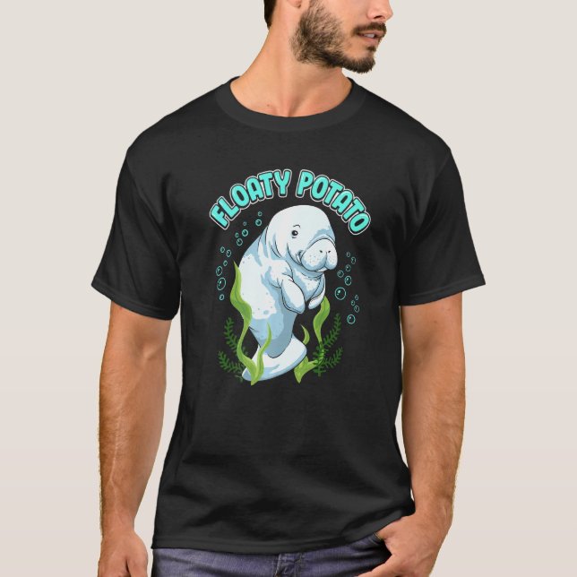 Funny Floaty Potato Manatee Niedlich Sea Cow Dugon T-Shirt (Vorderseite)