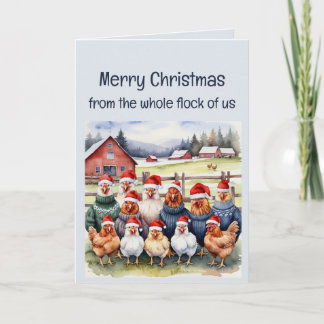 Funny Flock US Chickens Group Weihnachtswünsche Karte