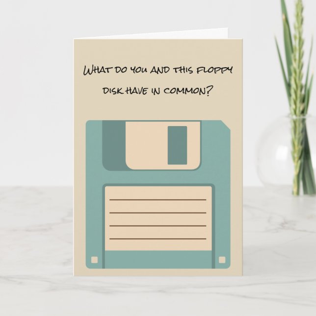 Funny Floppy Computer Disk Retirement Card Karte (Vorderseite)