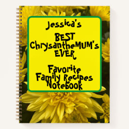 Funny Floral Family Recipies Spiral Notebook Notizbuch