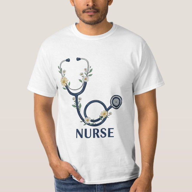 Funny floral Nurse Life Medical Spaß Hero Medical T-Shirt (Vorderseite)