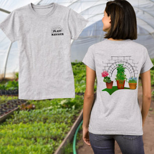 Funny Floral Pflanze Manager Vorder- und Rückseit T-Shirt