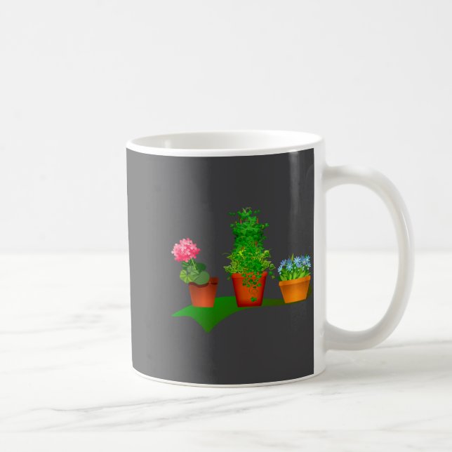 Funny Floral Plant Manager Front And Back Design  Kaffeetasse (Rechts)
