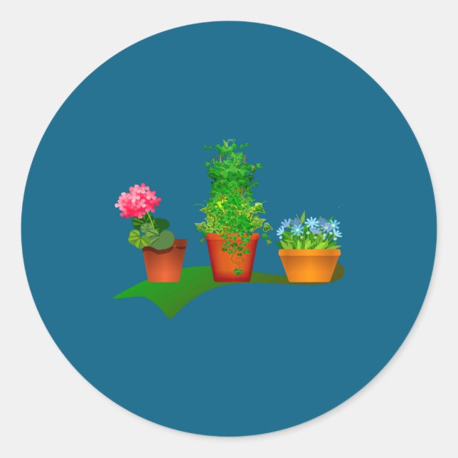 Funny Floral Plant Manager Front And Back Design  Runder Aufkleber (Vorderseite)