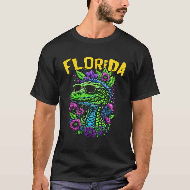 Funny Florida Critter mit Sonnenbrille Cartoon Des T-Shirt (Vorderseite)