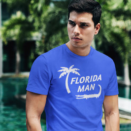 Funny Florida Man Alligator und Palm Tree T-Shirt