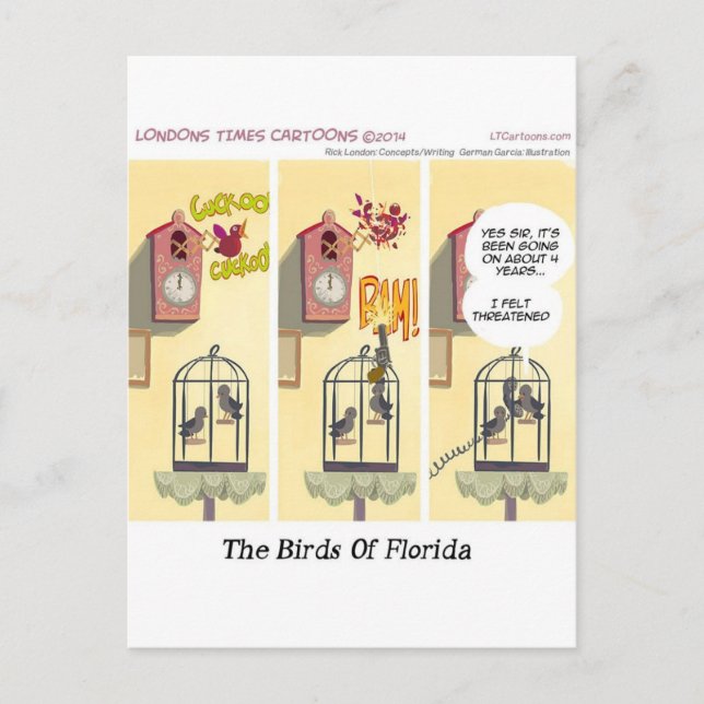 Funny Florida stehen Ihre Landvögel Postkarte (Vorderseite)