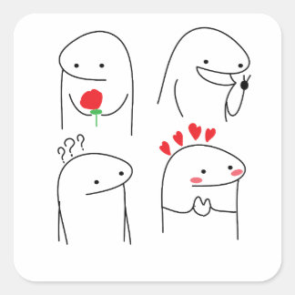 Funny Flork memes, flork, meme, flork Quadratischer Aufkleber