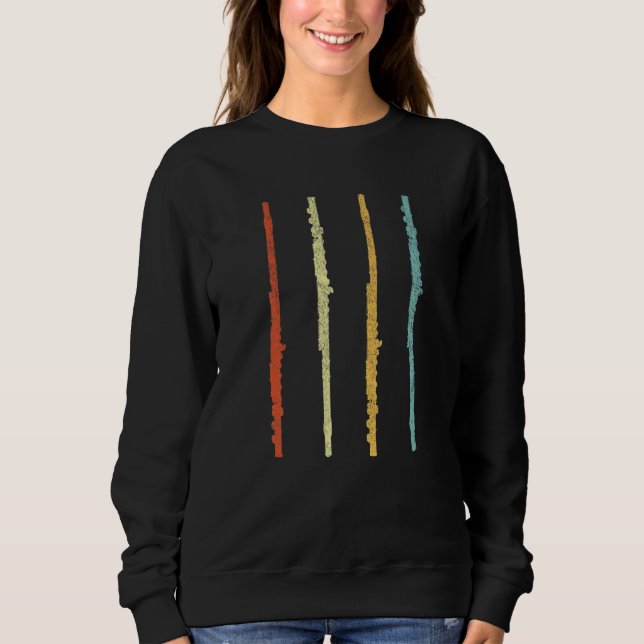 Funny Flute Player Flutist Retro Sweatshirt (Vorderseite)