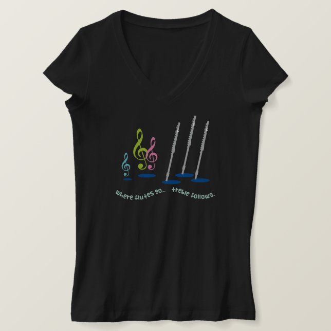 Funny Flute Player-Geschenk T-Shirt (Design vorne)