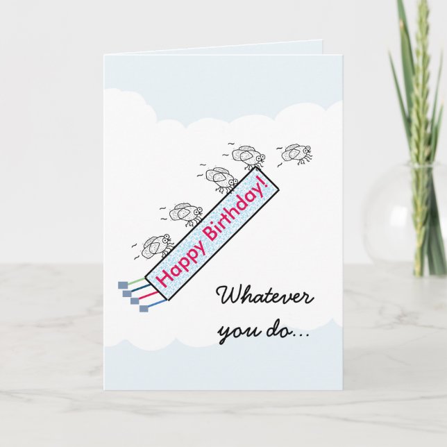 Funny Fly By Birthday Card Karte (Vorderseite)