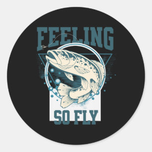 Funny Fly-Fishing-Shirt für Fischer Runder Aufkleber