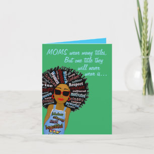 Funny Fly Word Art African American Mother Day Karte