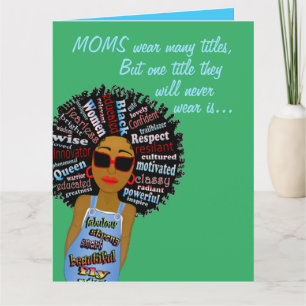 Funny Fly Word Art African American Mother Karte