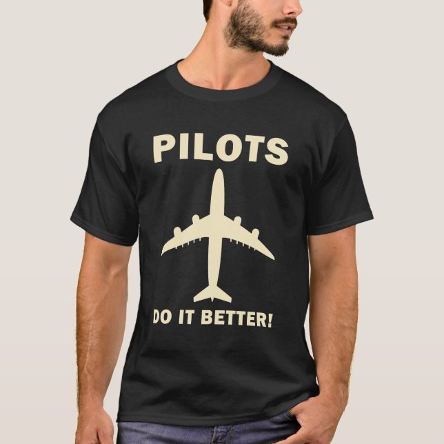 Funny Flying Aviation Flugzeug, Funny Pilot T-Shirt (Vorderseite)